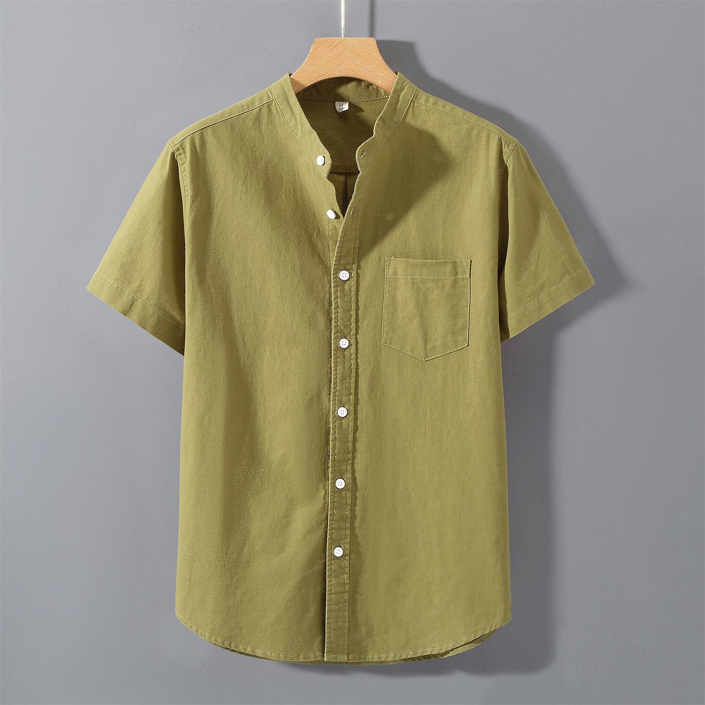 Loose Fit Linen Short Sleeve Shirt