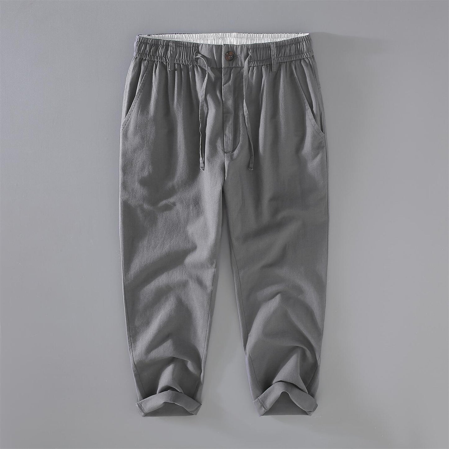 Men's Lightweight Linen Cropped Pants